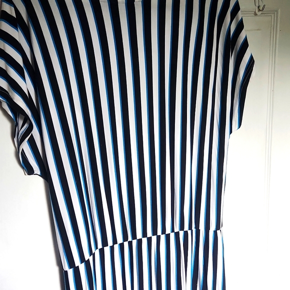 Michel Studio Faux Wrap Striped Maxi Dress - Size 1x - Picture 12 of 12